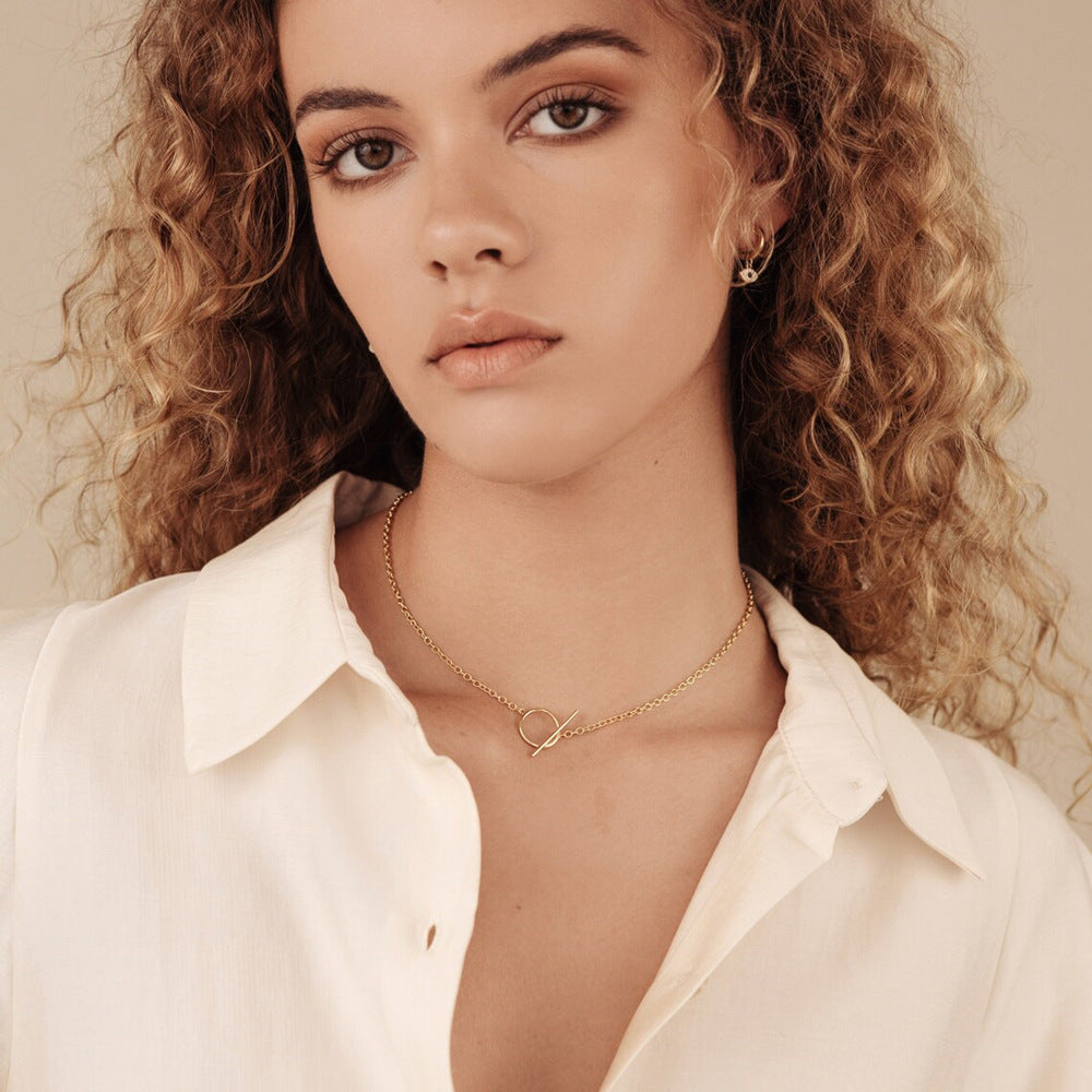 Personalized Simple Pclip Chain Clavicle Chain Women's Fashion Layered Ot Buckle Versatile Necklace