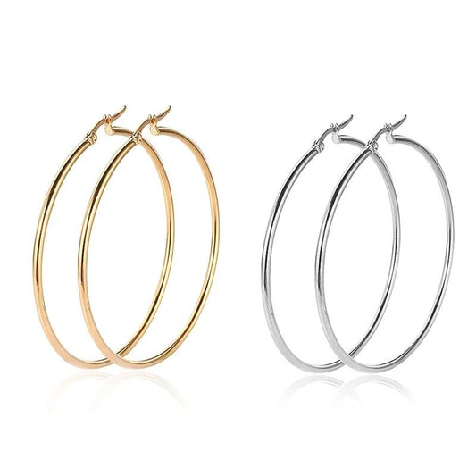 Stainless Steel Round Circle Earrings Women&#039;s Jewelry