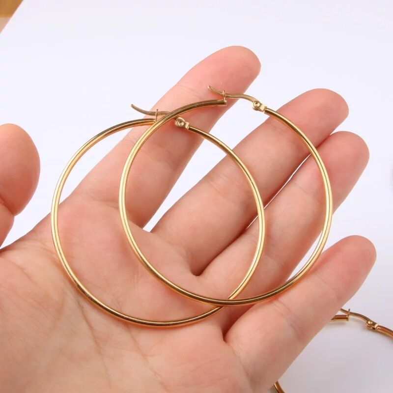 Stainless Steel Round Circle Earrings Women&#039;s Jewelry