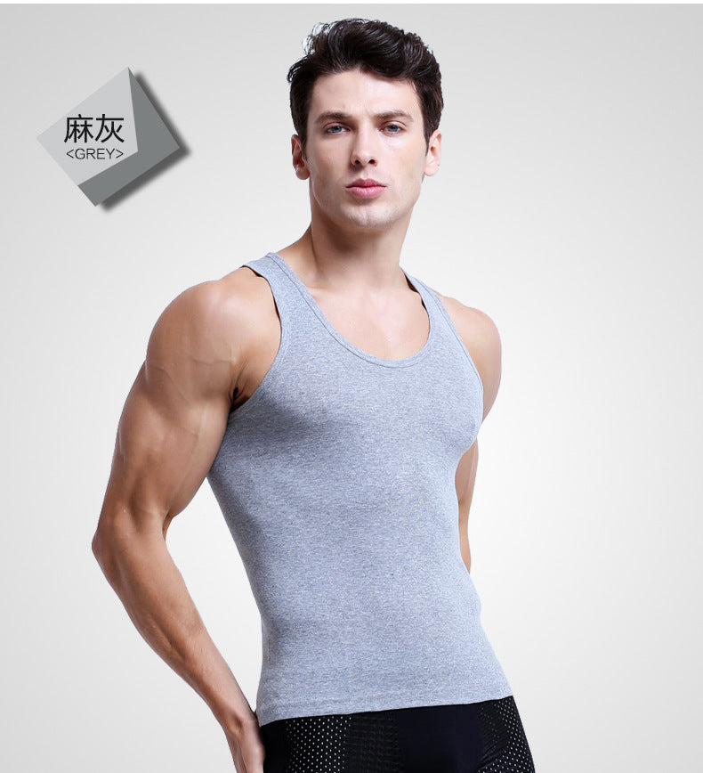 Men&amp;#039;s Vest Men&amp;#039;s Summer Cotton Tight Bottoming Shirt Sweat Vest Men&amp;#039;s Sleeveless Sports Wide Shoulder Vest