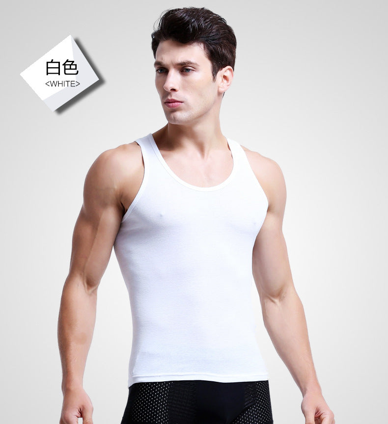 Men&amp;#039;s Vest Men&amp;#039;s Summer Cotton Tight Bottoming Shirt Sweat Vest Men&amp;#039;s Sleeveless Sports Wide Shoulder Vest