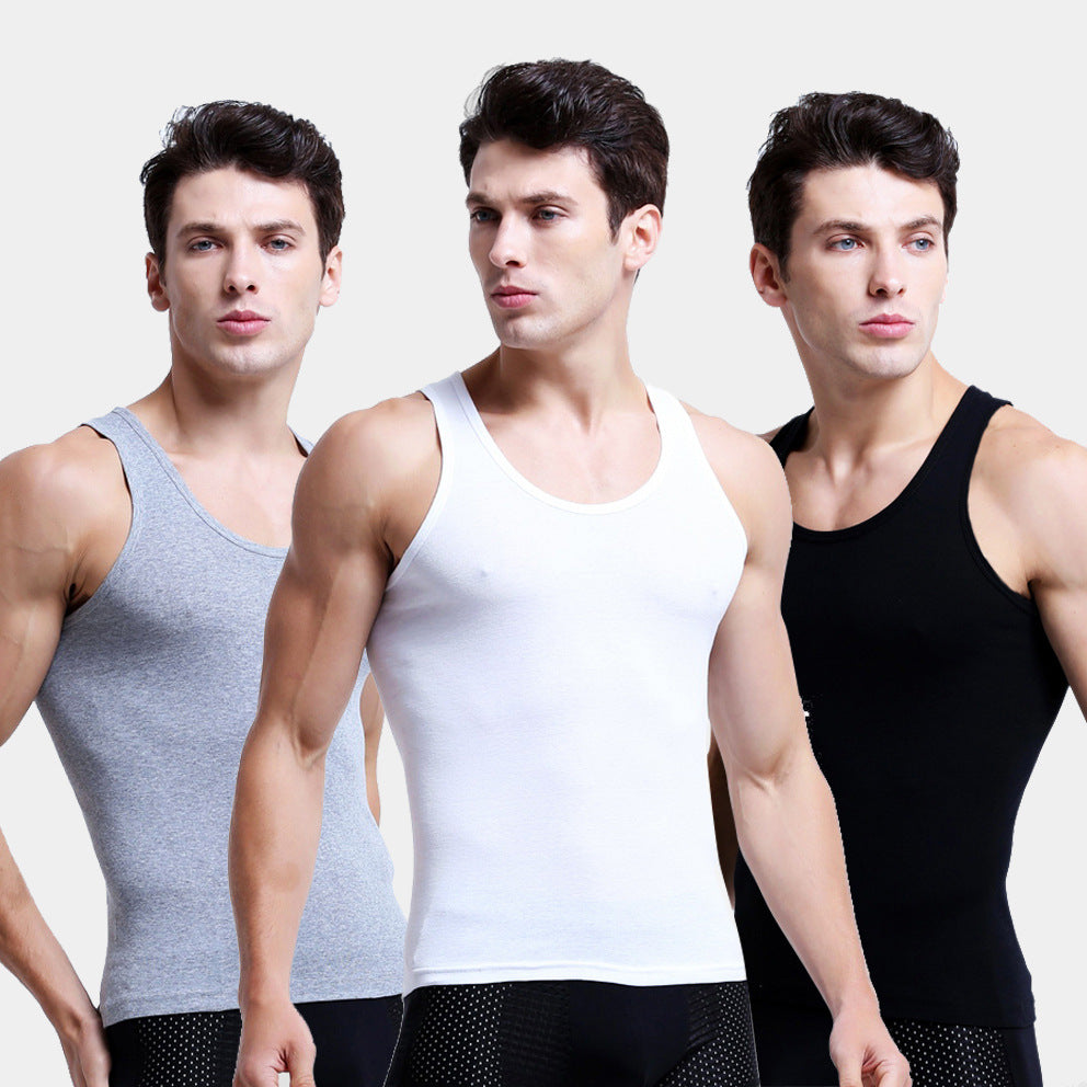 Men&amp;#039;s Vest Men&amp;#039;s Summer Cotton Tight Bottoming Shirt Sweat Vest Men&amp;#039;s Sleeveless Sports Wide Shoulder Vest