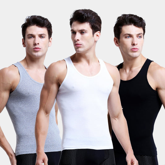 Men&amp;#039;s Vest Men&amp;#039;s Summer Cotton Tight Bottoming Shirt Sweat Vest Men&amp;#039;s Sleeveless Sports Wide Shoulder Vest