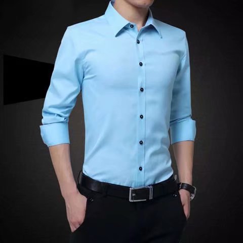 Shirt Men&amp;amp;amp;#039;s Long-sleeved Slim Non-ironing Color Professional Business Formal Work White Men&amp;amp;amp;#039;s Suit Groomsmen Hi Shirt